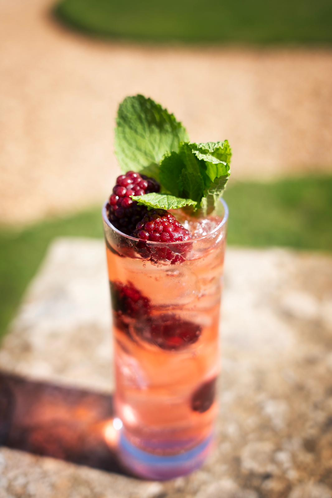 Raspberries and mint
